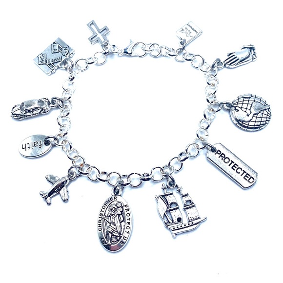Saint Christopher Charm Bracelet Travelers Religious Catholic Christiani… - Picture 6 of 10